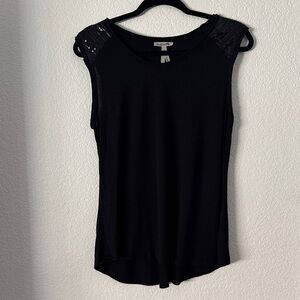 Elegant Black Sleeveless Top with Sequins